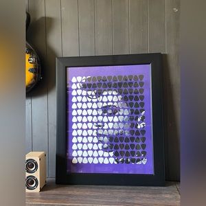 Framed Prince Guitar Pick Art Giclee Print (16x20 inches) By Mark Mayz